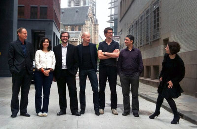 f.l.t.r. George Brugmans, Asu Askoy, Joachim Declerck, Henk Ovink, Kristian Koreman, Fernando de Mello Franco, Elma van Boxel. Image: Maker unknown