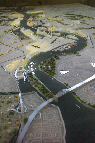 Maquette van nieuwe ontwikkelingen in Rotterdam. Foto: Maarten Laupman