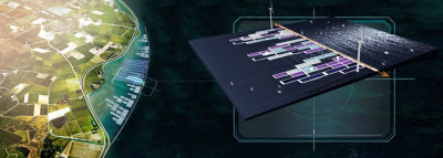Een baai als kustbescherming die 73% elektriciteit (wind en zonne-energie) en 18% biobrandstof (zeewier) opwekt. Beeld: Atelier Planet Texel